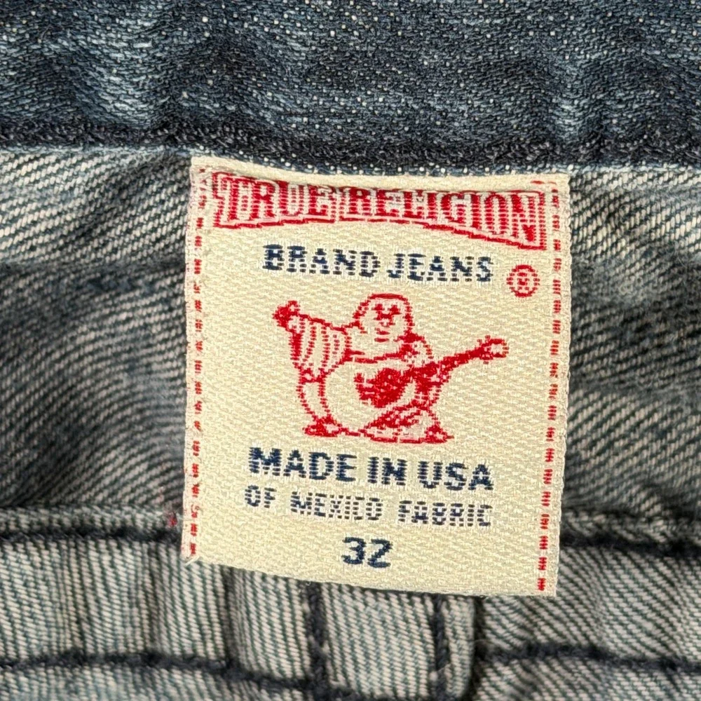 True Religion Mens Straight Leg Blue‎ Jeans 32x29 Made in USA MDE859J19